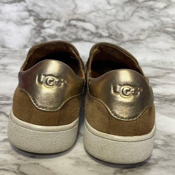 UGG Jass Slip On Suede Sneakers Shoes Gold Brown Chestnut Womens Sz 9 - Picture 9 of 14